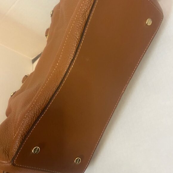 Calvin Klein Jackson Pebble Leather Organizational Satchel in brown. - Picture 3 of 6